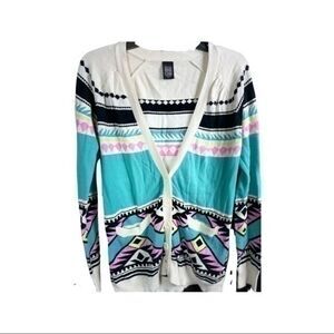 Colorful cardigan Sweater Size Medium by the brand Nollie